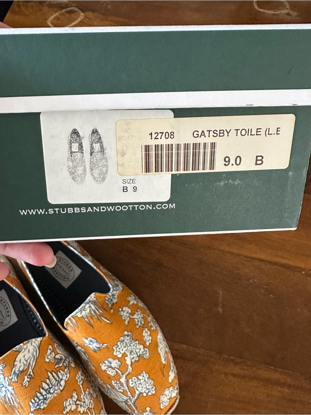 Stubbs & Wooten Gatsby Toile Orange Floral Slip-On Espadrilles Size 9 — image 2 of 7